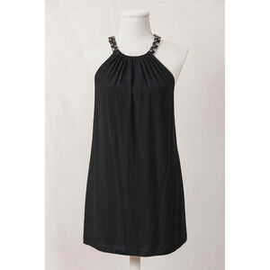 Michael Kors S Black Halter Viscose Dress Evening Chic Minimalist Y2K Revival
